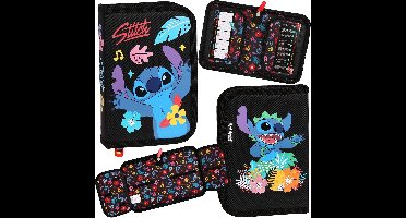 DISNEY Stitch ALOHA Pennenzak met TWEE LUIKEN zonder inhoud, OPENBAAR pennenzak voor meisjes