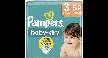 Pampers Baby‑Dry – Maat 3 - Luiers - 6‑10 kg - 52 Stuks