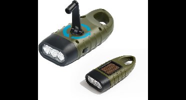 FlinQ Opwindbare Zaklamp - LED Knijpkat met Dynamo Opwindbaar - Oplaadbare Batterij door Handmatig Opwinden - Waterdichte Pillamp Noodverlichting voor een Noodpakket - Geen Batterijen Nodig