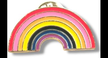 Pastel Rainbow Enamel Pin – Halfronde Regenboog Broche in Zachte Kleuren – LGBTQIA+ Mini Pride Badge van Kinky Pleasure