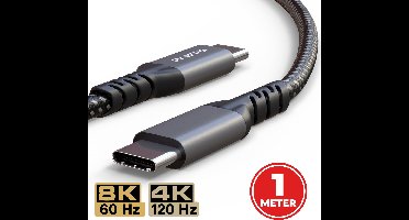 ProFPS USB-C naar USB-C Kabel 1M – USB 4.0 – 240W – 40Gbps – 8K/60Hz