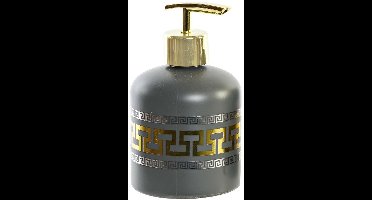 Items Zeeppompje/dispenser - luxe - glas - grijs/goud - 8 x 14 cm