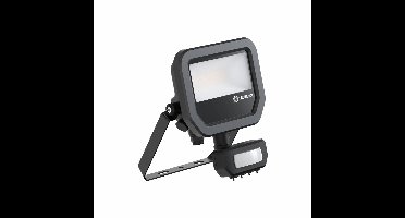 Ledvance - LED Breedstraler Aluminium Zwart 8W 1200lm 100D - 840 Koel Wit | IP65 - Bewegings- En Lichtsensor - Symmetrisch