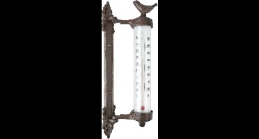 Esschert Design Wandthermometer - gietijzer - met vogel - 27 cm - temperatuurmeter