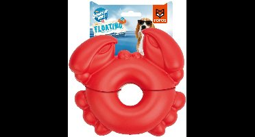 Fofos - drijvende krab - piepend - sterk - rood - ook ideaal voor apporteren - 16 x 16 cm