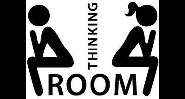 New Age Devi - WC sticker - Thinking Room Muursticker deursticker - Grappige sticker voor op het toilet - maat S