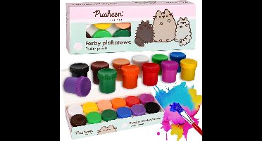 Pusheen Posterverf om te schilderen, posterverf voor school 12 KLEUREN 20ml in potjes