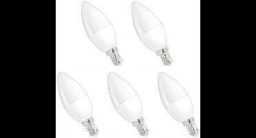 Spectrum LED Kaarslamp E14 4W - 230V - 340 Lumen - 6000K Koud wit - Helder daglicht - Energiezuinig - 5 stuks