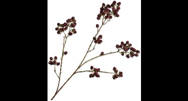 Silk-ka Kunstbloem-Zijden Bloem-Fruittak Bramen Zijde Rood 107cm