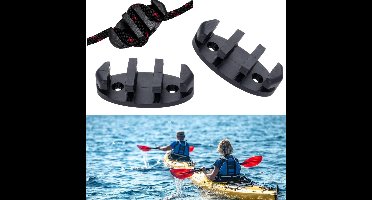 2 stuks - Bevestigingsgereedschap - Nylon kajakclip voor kano's, zeevisboten, kajakaccessoires 8,8 x 4,4 cm (zwart)