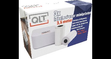 QLT - Stickerrol - 3x Label Rol voor Miniprinter - 3,5 meter - Wit