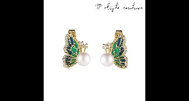 ALIA VLUCHT OORBELLEN – Elegante Vlindervorm met 18K Goudlaag & Zirkonia – Luxe CLISTE COUTURE Design - Oorbellen Set - Sieraden - Oorbellen Dames - Verguld - Oorbellen