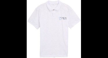 Tom Tailor - Katoenen polo met print - Maat XL - White
