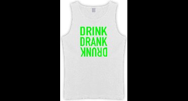 Witte Tanktop met “ Drink. Drank, Drunk “ print Groen  Size XXL