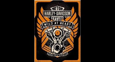 Harley Davidson Wild At Heart. Koelkastmagneet 8 cm x 6 cm.