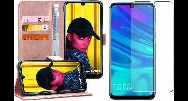 Hoesje geschikt voor Huawei P Smart 2019 - Book Case Kunstleer Wallet Roségoud + Screen Protector Glas