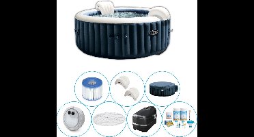 Intex - PureSpa - Jacuzzi - 196 x 71 cm - Donkerblauw - 4 persoons - Inclusief Onderhoudspakket
