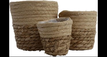 Basket grass dia12-L12-W12-H11.50cm beige