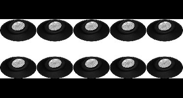 Spot Armatuur 10 Pack - Proma Nivas Pro - GU10 Inbouwspot - Rond - Zwart - Aluminium - Trimless - Kantelbaar - Ø150mm