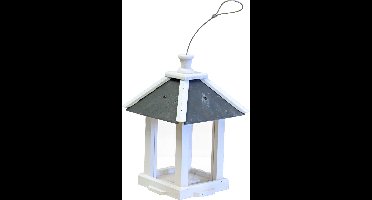 Voedersilo -  wit/leisteen -  vierkant - hangbaar - 30 cm.