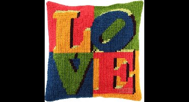 Pako borduurpakket kruisteek kussen - LOVE - geprint stramien - 003.289 - DIY kit