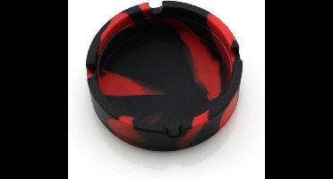 Silicone Asbak - Portable Ronde Sigaret asbak - Opvouwbar en Eco-vriendelijk - Rood/Zwart