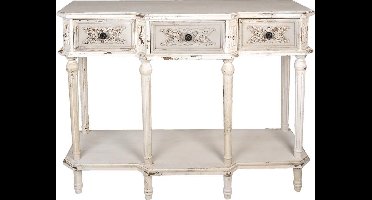 Clayre & Eef Sidetable 120x45x90 cm Wit Hout