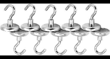 Magnetische Haakjes - Ophanghaken - 10 stuks - Grote Sterke Magnetische Haken - Krachtige Haak Magneet - Voor Koelkast, Verwarming, Garage, Whiteboards