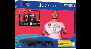 Sony PlayStation 4 Slim - 500GB - FIFA 20 & extra Dualshock Controller - Zwart - UK - PS4