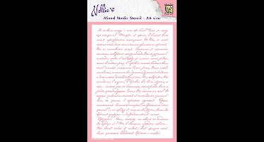MMSA6-019 mixed media stencil - Nellie Snellen - plastic sjabloon - writing - tekst - handwriting - schrift - lettering -