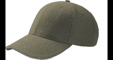 Atlantis Sport Sandwich 6 Panel Baseball Cap (Pakket van 2) (Olijf)
