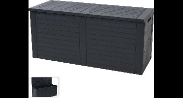 Kussenbox - Tuinkist - Opslagbox - 240 Liter - Met verzonken handgrepen - 115x45x53CM - Zwart