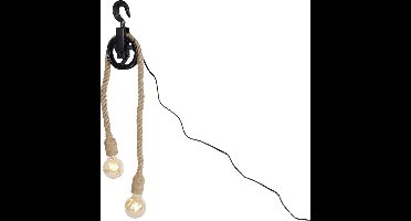 Gifts Amsterdam Hanglamp Katrol 60 X 12 Cm E27 Staal/touw 40w