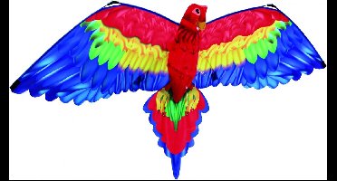 3D vlieger van een papegaai - Ara - rood - 144 x 80 cm - vogel - strand speelgoed