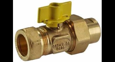 Riko gaskogelkranen 22 mm knelx1/2bin.
