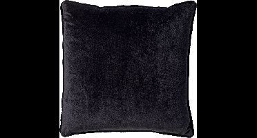 Dutch Decor FINN - Kussenhoes 60x60 cm - velvet - effen kleur - Raven - zwart - met rits - zonder binnenkussen