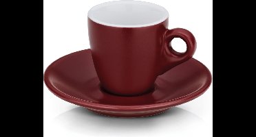 Espresso Kop en Schotel Set, Rood - Kela | Mattia