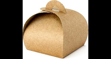 Partydeco Bedankdoosjes kraft folded - 8.5x7 cm - 10 stuks