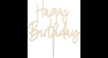 PartyDeco Houten Topper Happy Birthday