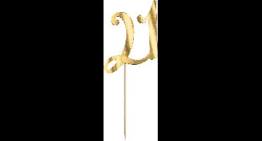 Partydeco - Cake Topper gold - 21 jaar