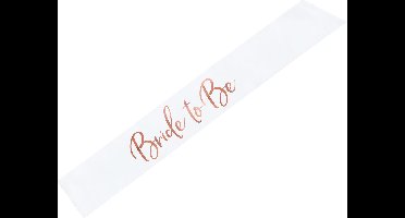 Partydeco Vrijgezellenfeest sjerp - Bride to be - satijn - wit - 75 cm - bruid - vriendinnen team - bruiloft