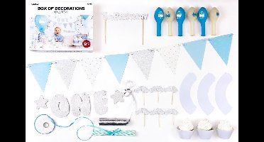 Partydeco - Decoratiebox 1th Birthday boy