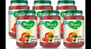 Olvarit Fruithapje 8+ Maanden – Appel Aardbei Banaan – 6 x 200g