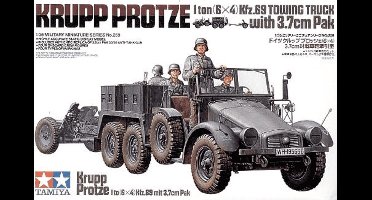 Tamiya Modelbouwpakket Militaire voertuigen - 35259 German Krupp Protze w/ 37mm PAK with 4 Figures Plastic - 1:35 - Modelbouw