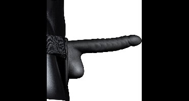 Ribbed Hollow Strap-On with Balls - 8 / 21 cm