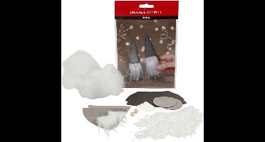 Creativ Company CC Mini Creative Kit Scandanavische Kerstkabouters Grijs 20 cm.