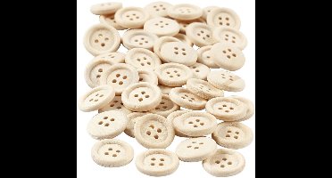 CC Houten Knopen 15 mm 50 stuks
