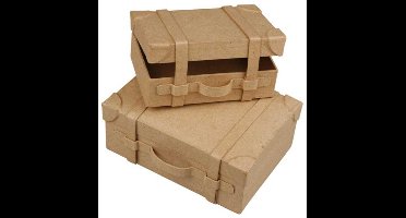 Creativ Company Papier-maché Koffers 2 maten h: 4.5+5
