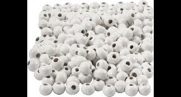 CC Houten Kralen 5 mm Wit 150 stuks