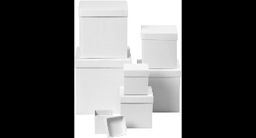 Creativ Company Vierkante Dozen Set 7 Stuks h: 7.5-23 cm